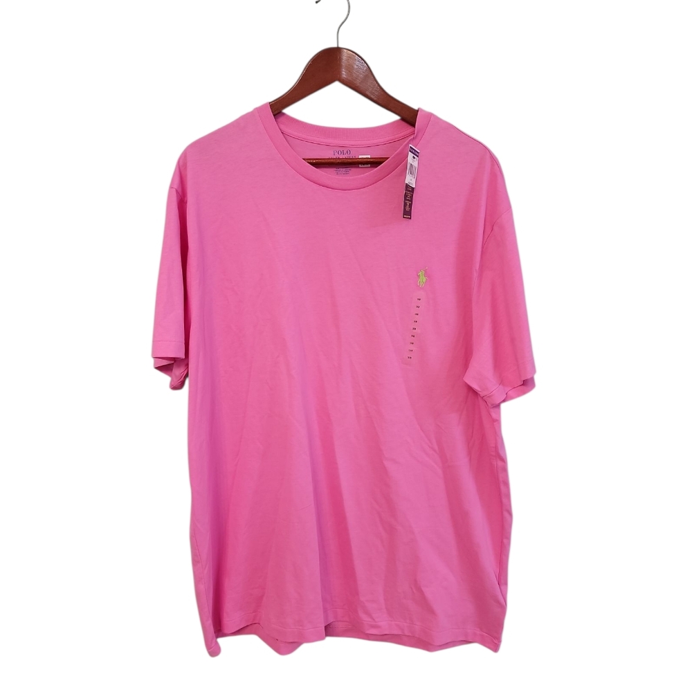 Polo Ralph Lauren‎ New Mens Size 1XB Pink Preppy Summer Logo Pullover T Shirt